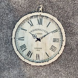 Large Rustic White Clock